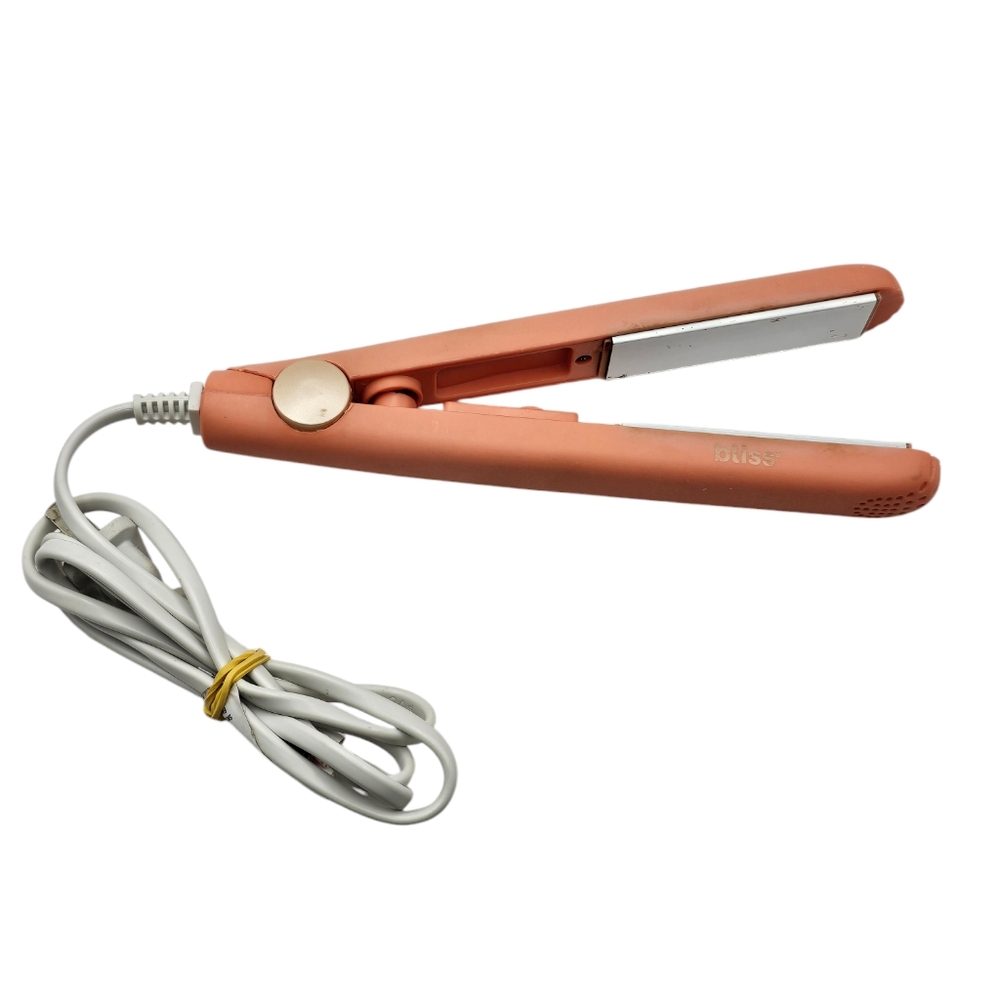 Bliss Mini‎ Travel Size Pink Flat Iron Hair Straightener Tested & Working